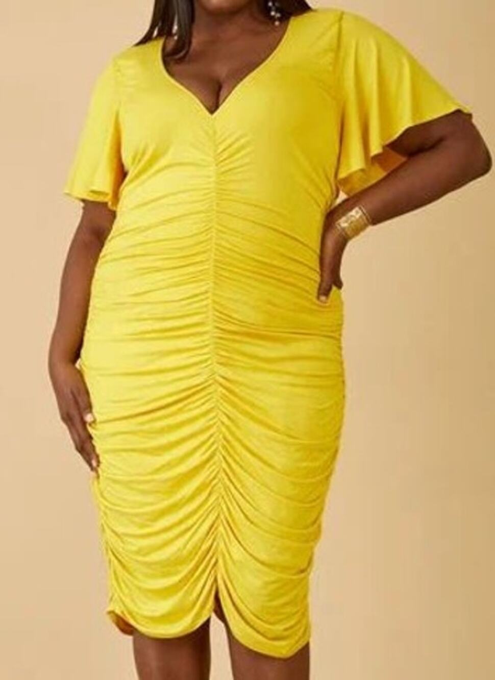 PLUS Size 34/36 - 6X | Women’s Ruched Stretch Jersey Bodycon Dress | NWT